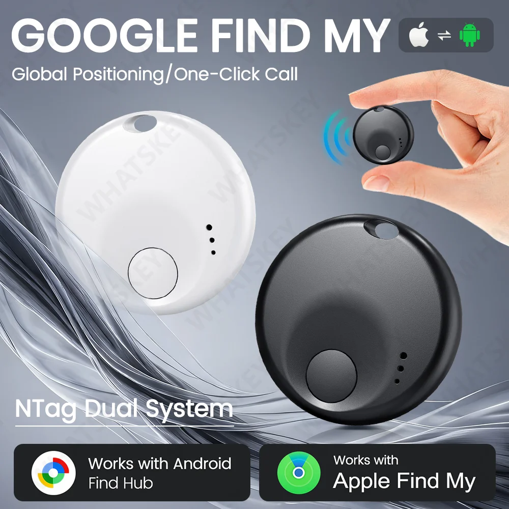 デュアルシステム Google Tag Android/iOS対応 ポータブルGPSトラッカー Google Find My GPSロケーター トラッカー ペット用GPSファインダー