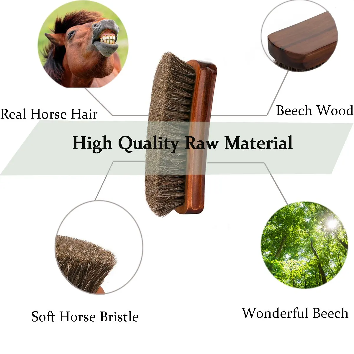 Shoe Brush Hand Scrubbing Brush Horse Hair Shine Buff Polish Cleaner for Shoes Boots Coats Sofa Sneakers Trainers Wooden Househo