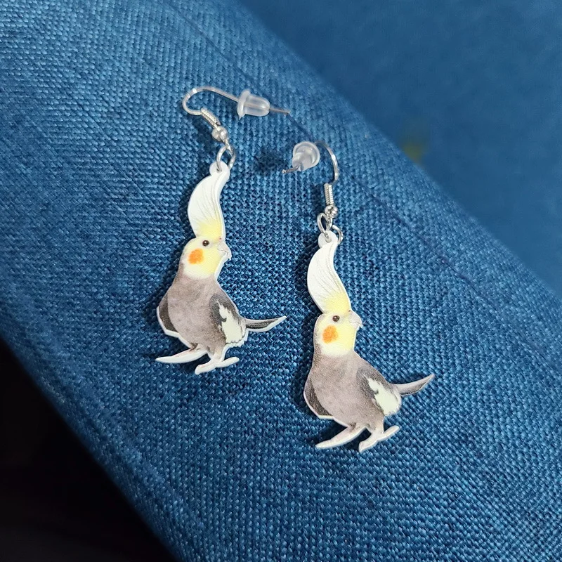 Donarsei Cute Acrylic Bird Earrings For Women Funny Hummingbird Pigeon Eagle Owl Parrot Animal Drop Earrings Novelty Jewelry