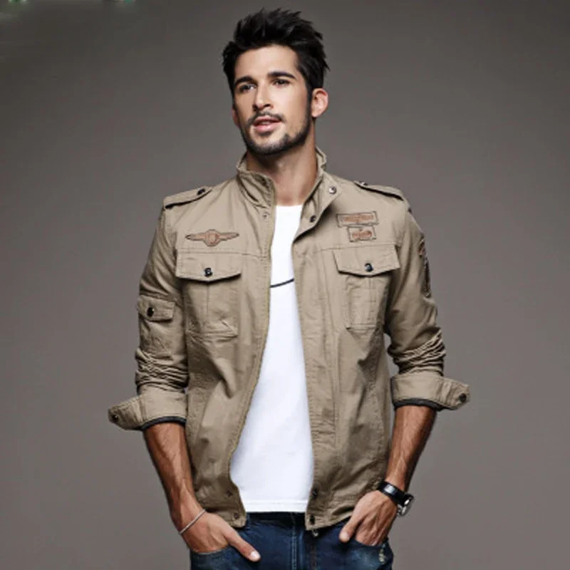 New Casual Army Jacket Men Plus Size M-6XL Jaqueta Masculina Air Force One Spring & Autumn Cargo Mens Jackets Coat