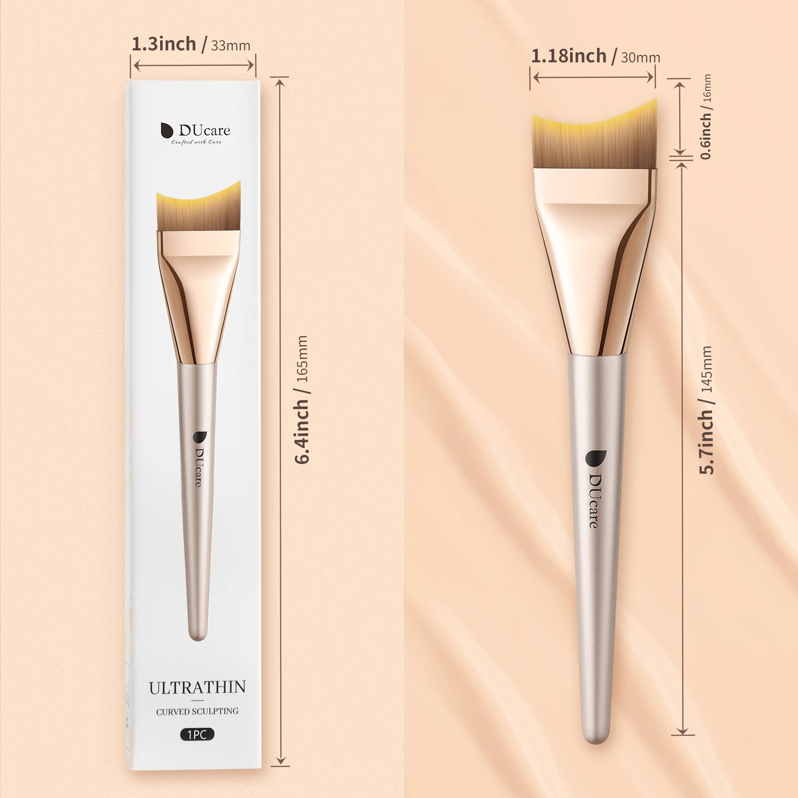 DUcare-brocha para base ultrafina, brocha ligera para contorno plano, crema para mezclar, maquillaje líquido, espátula para máscara de maquillaje profesional