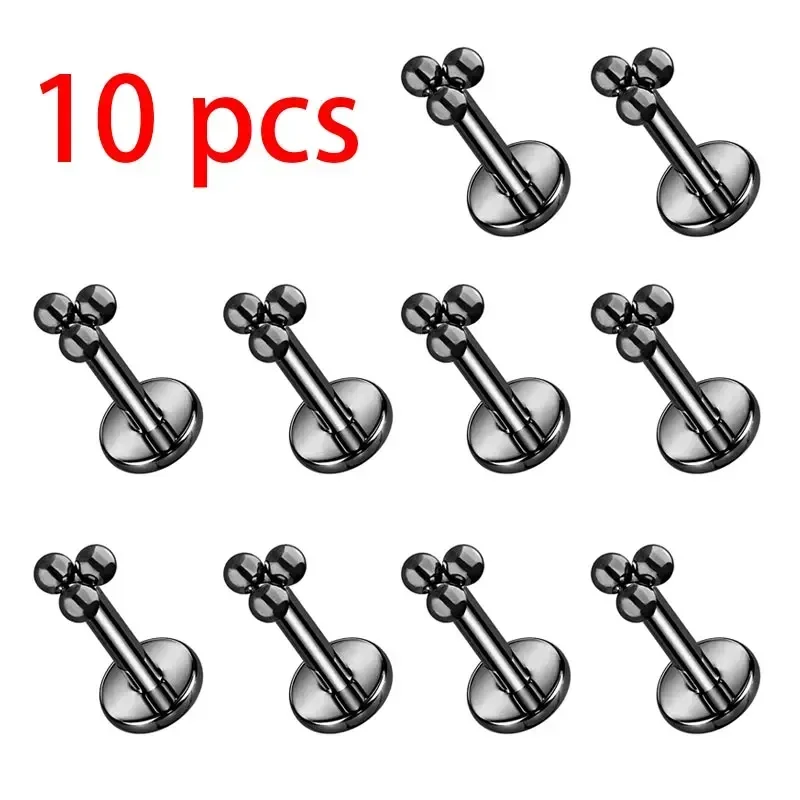 1/10pcs ASTM F136 Titanium 16G Mini 3 Kraal Cluster Labret Lip Piercing Tragus Kraakbeen Helix Conch oorbel Stud Neus Piercing
