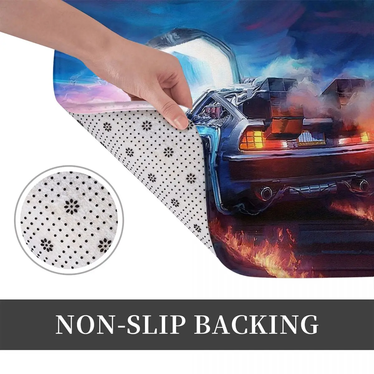 العودة إلى المستقبل Delorean Time Machine المضادة للانزلاق ممسحة الكلمة حصيرة السجاد البساط للمطبخ مدخل المنزل الحمام مسند القدم الحصير