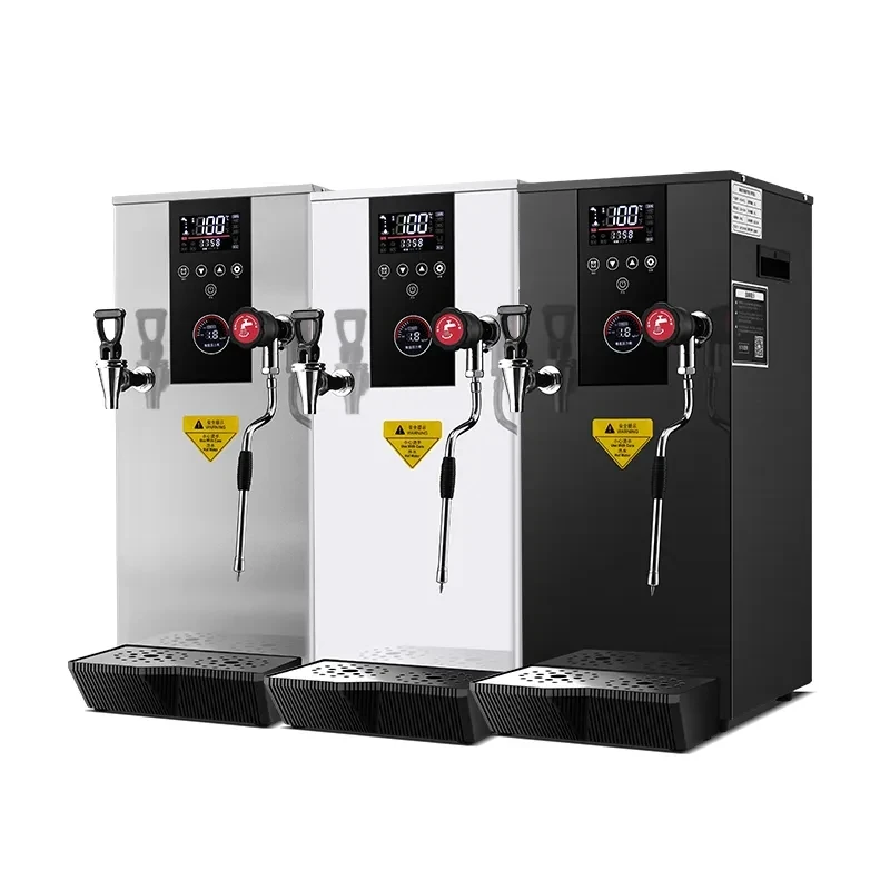 Caldeira de água a vapor 20L Máquina de ebulição a vapor LCD Touch Screen Leite Espuma Aquecedor de água quente Caldeira dupla para Bubble Tea Shop