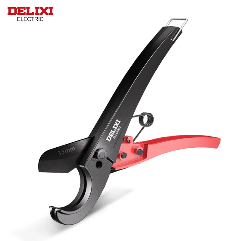 DELIXI ELECTRIC Pipe Cutter，Pipe Scissors SK5 Material Ratchet Cutter PVC/PU/PP/PE Hose Cutting Hand Tool，for Plumber，Homeowners