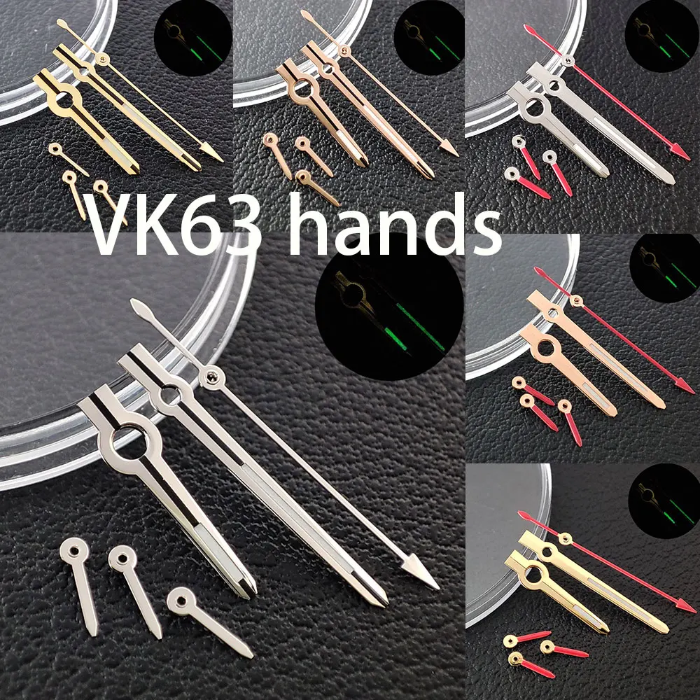 Стрелки VK63 Daytona, стрелки для часов 8,5*13*13,5 мм, светящиеся радужные стрелки для VK63, запасные части для механизма, аксессуары для часов