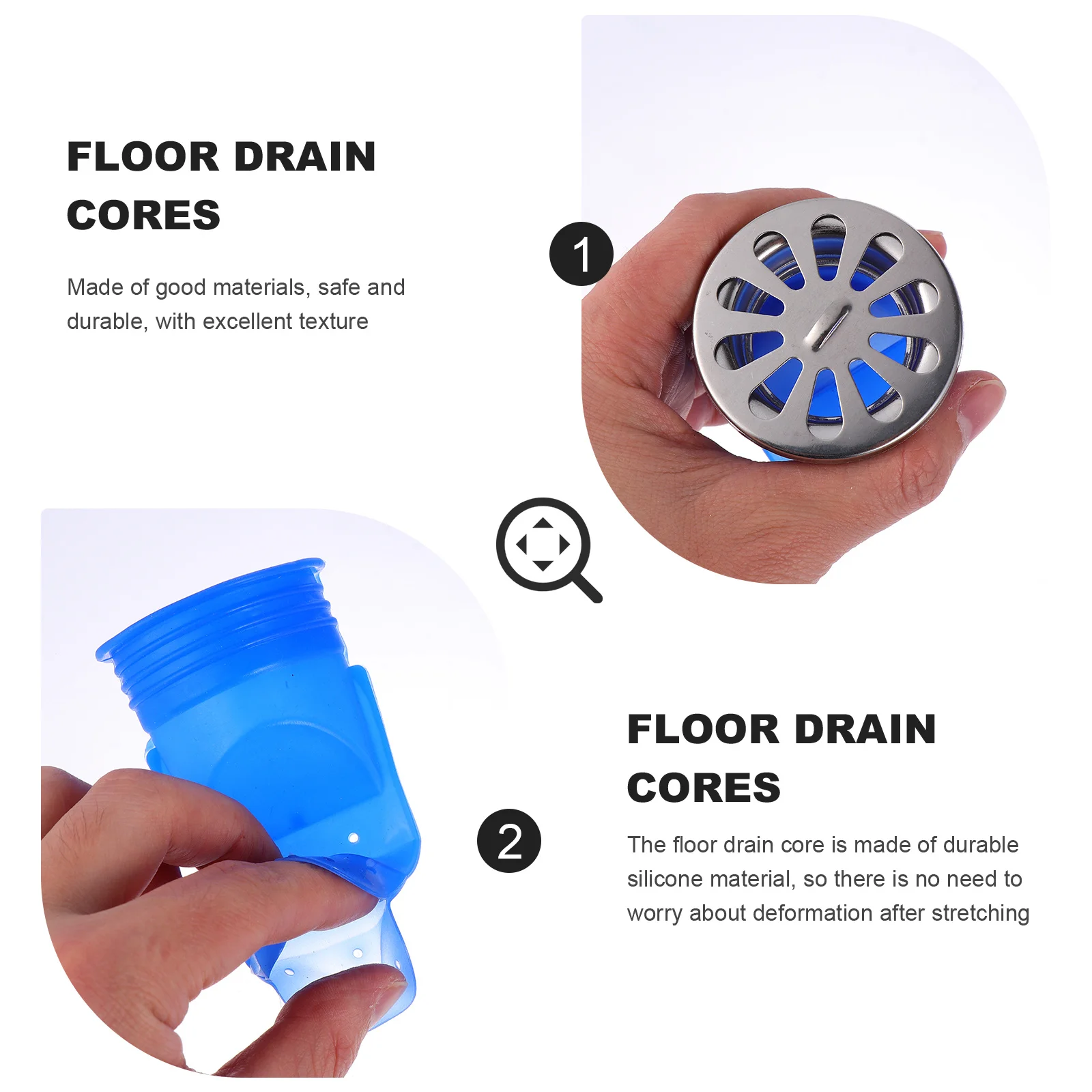 

4Pcs Insect-Resistant Floor Drain Install Odor Leak Core Bathroom Kitchen Drainage Cover Floor Drain Seal Core