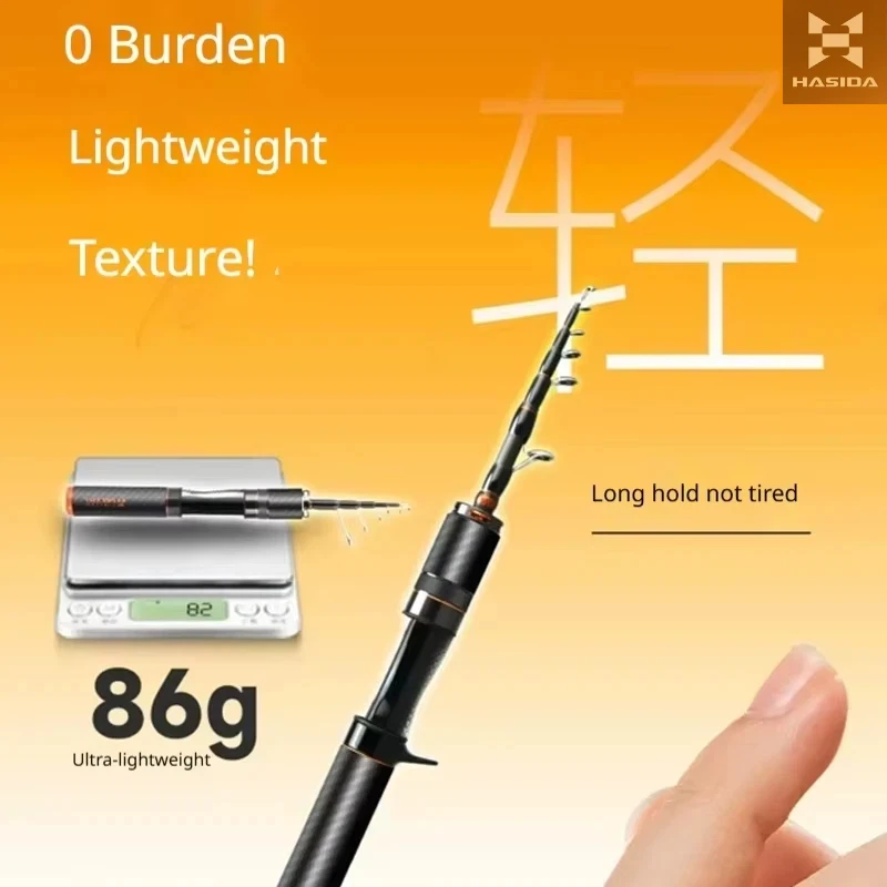 HASIDA  Butterfly Telescopic Lure Rod Ultra Light Portable UL Power Titanium Alloy Guide Ring Outdoor Stream Fishing Rod