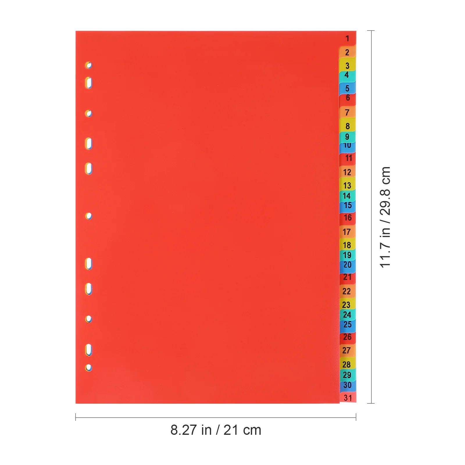 31 sheets/set A4 11-Hole Notebook Binder Divider PVC Binder Index Dividers Office File Divider Notebook Index Page Tabs Marker