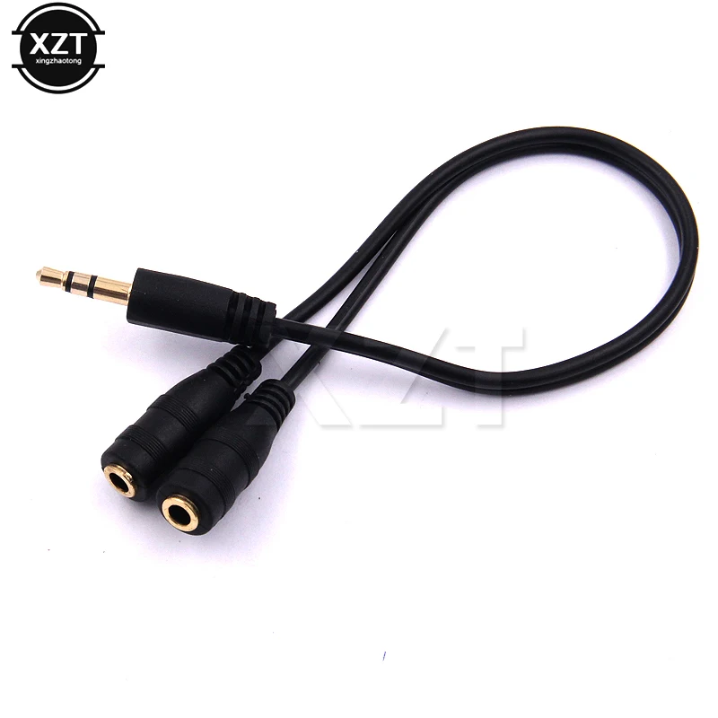 Y Splitter Cable 3.5 mm 1 Male to 2 Dual Female Audio Cable For Earphone Headset Headphone MP3 MP4 Stereo Plug Adapter Jack