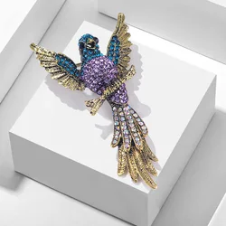 Exquisite Women Men Full Crystal Luxury Hummingbird Brooches Badges High-end Classic Animal Pins Buckles