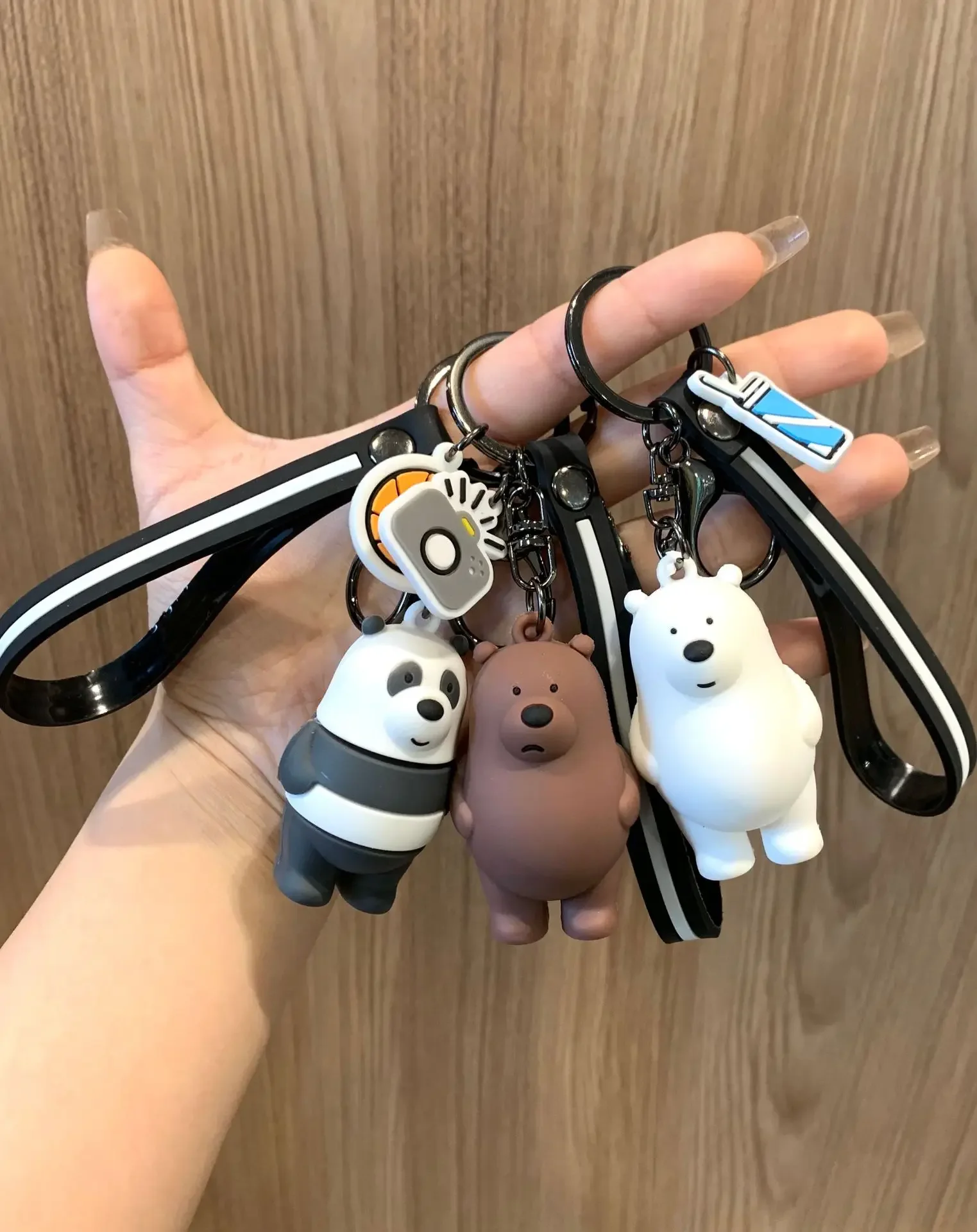 Cartoon Cute Bear Keychain Doll Bag Pendant Car Key Ring Lovely Christmas Gift for Kids Friends Accessories Key Holder Tag