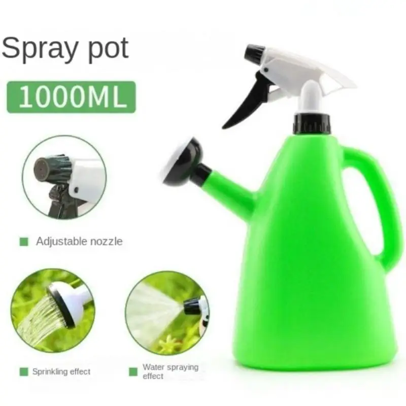 Pressure Spray Water Kettle, Plastic Garden Plants Watering Can Pot, Gardening Supplies 1L Adjustable 2 In 1 Flower Sprayer Hom