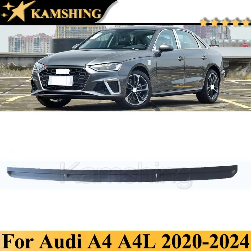 

Передний бампер Kamshing, решетка радиатора, верхняя накладка для Audi A4 A4L 2020-2024, накладка на переднюю капот двигателя 8WD 807801