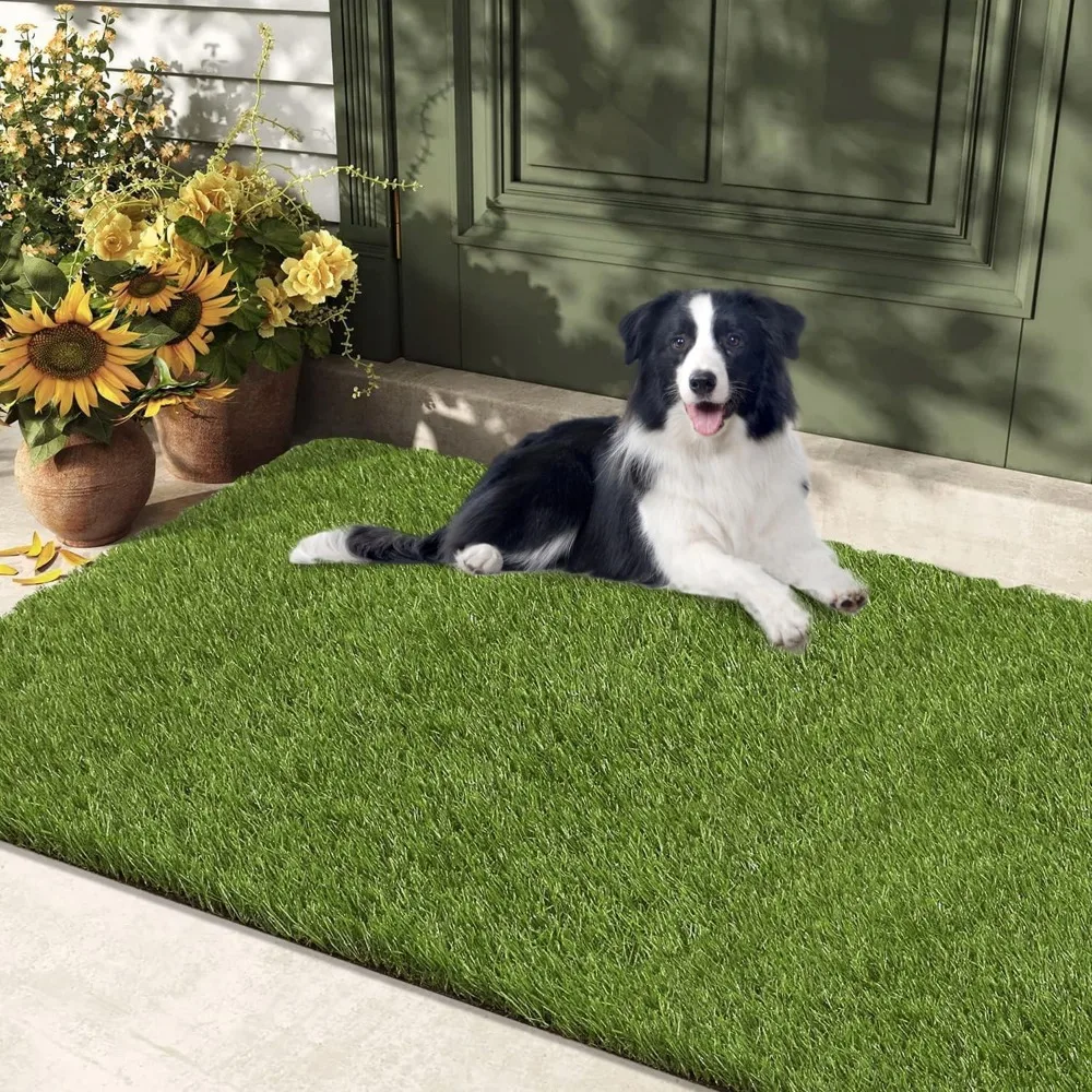 

Indoor Outdoor Washable Pet Potty Training Mat Artificial Grass Turf Drainage Holes Reusable Non Slip