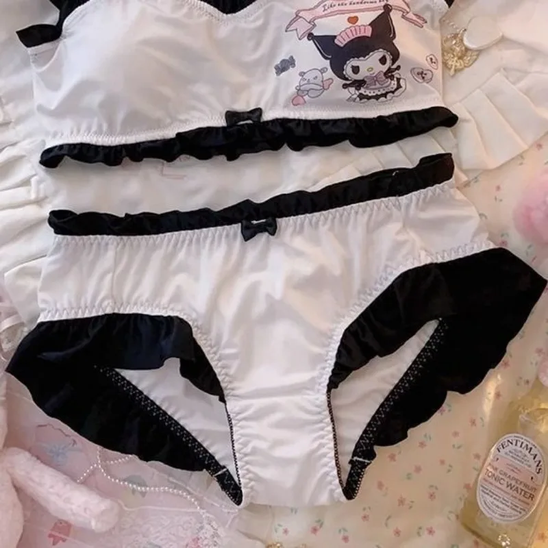 Sanrio\'s new Kuromi Cinnamoroll cute kawaii cartoon anime Kuromi underwear set cinnamon dog bra set sexy underwear holiday gift