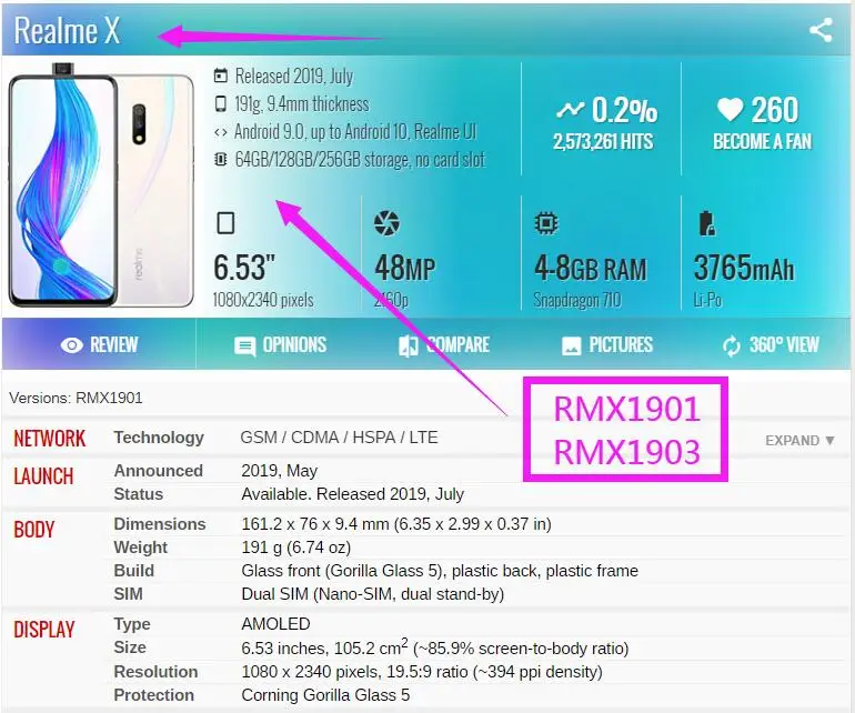 6.53  For OPPO Realme X RMX1901 RMX1903 LCD Display Touch Screen Assembly Replacement For OPPO K3 CPH1955 LCD