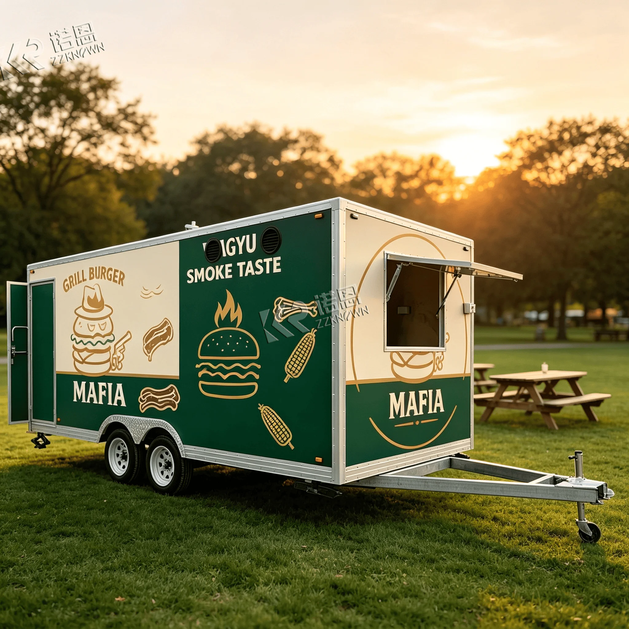 CE Certified Towable Food Trailer for Pet‑Friendly Park Hand‑Made Ice‑Cream Vending