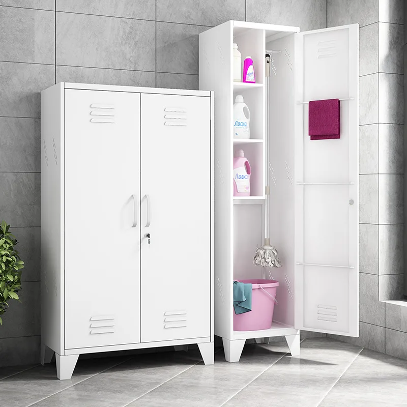 

DSA Stainless Steel Cleaning Cabinet Mop Vacuum Cleaner Grocery Cabinet Balcony Storage Housekeeping Tools Storage Cabinet