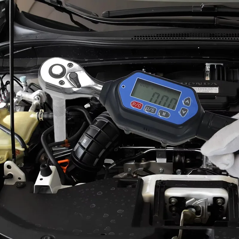 طقم مفتاح العزم الرقمي 1.8-60N.m 3/8 بوصة محرك ثنائي الاتجاه رأس السقاطة دراجة موتو إصلاح أداة اليد