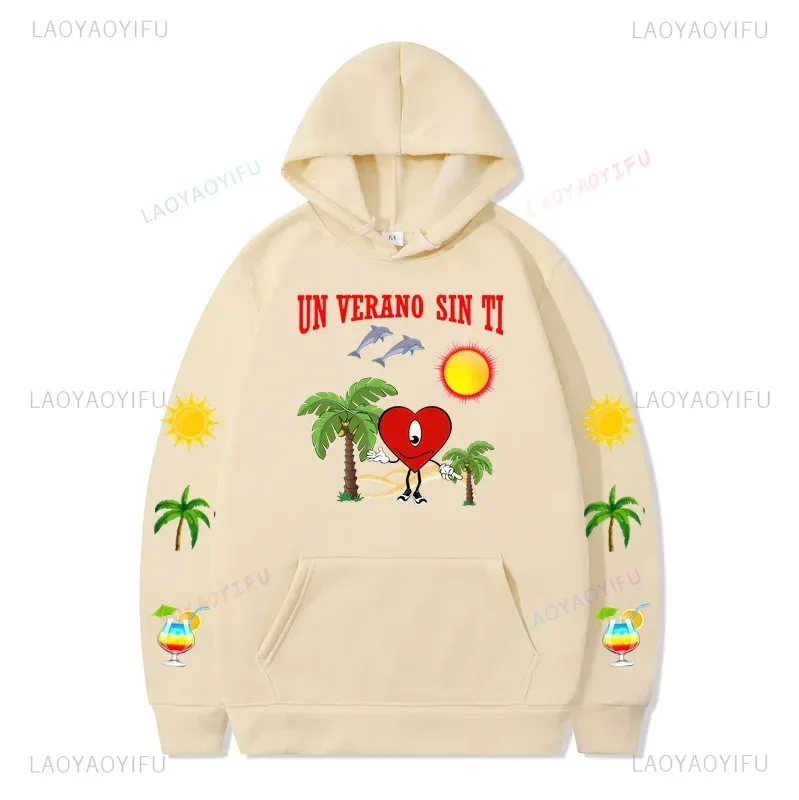 Bad Bunny Un Verano Sin Ti Printed Hoodie Unisex Long Sleeve Hip Hop Sweatshirt Women Men Cartoon Comics Creative Hoodies