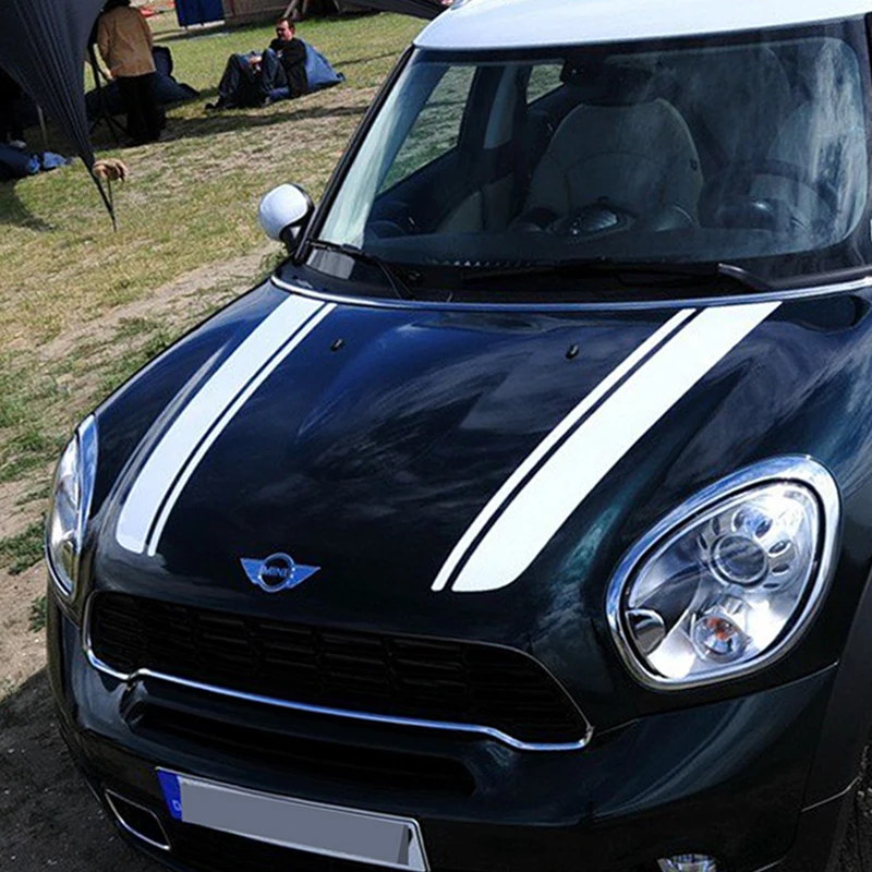 

Стайлинг автомобиля, наклейки на капот, полоса на голову, наклейка для MINI Cooper One S JCW Countryman Clubman R55 R60 R61 F54 F55 F56, автомобильные аксессуары