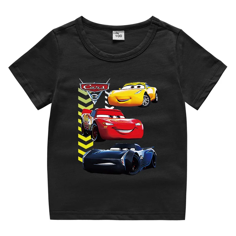 New Style Car Pixar Lightning McQueen Cartoon Print T Shirt Boy Girl Summer Funny Top Fashion Kids Summer Colthing