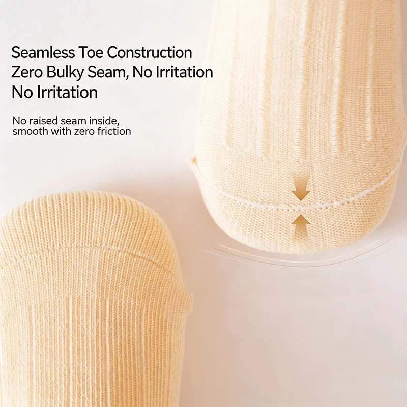 3/5 Paar Baby-Mädchen-Socken, Spitzen-Prinzessinnen-Socken in Unifarben, Weiche Baumwollsocken mit Lockerem Bund für Kleinkinder und Babys – Detail 6