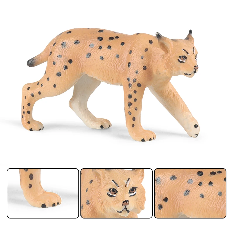 Oenux Simulation Wilde Tiere Bengalkatze Tiger Katze Luchs Caracal Leopard Action Figur Figuren Modell Bildung Miniatur Kind Spielzeug – Detail 7