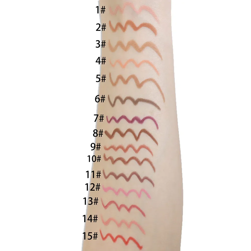 Private Label 15 Color Lip Liner Custom Logo Pigment Long Lasting Waterproof Multifunctional Gold Makeup Wholesale Cruelty Free