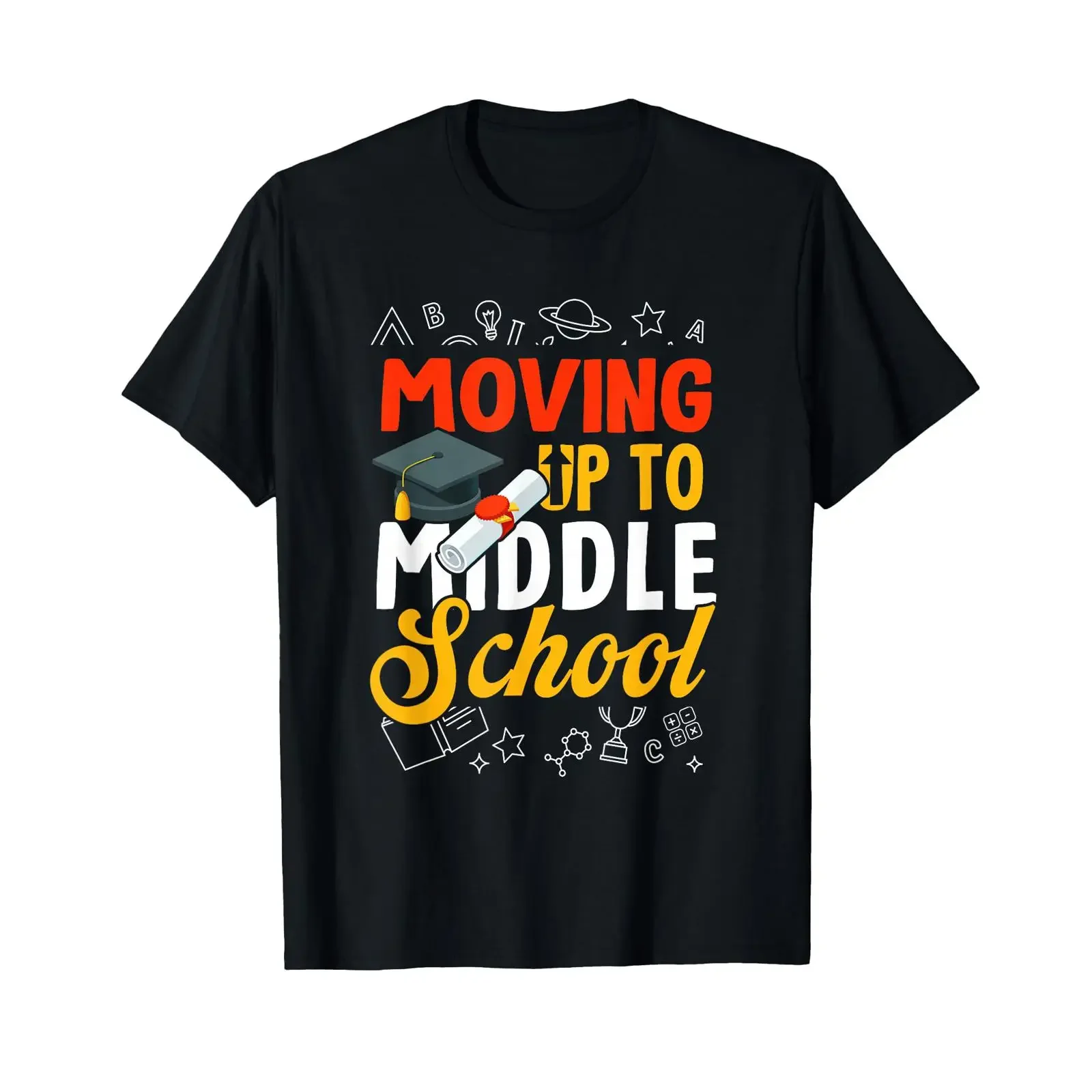 Moving Up To Middle School Elementary Graduation T Shirt vintage Washed Soft Breathable Slightly homme Versatile graphic