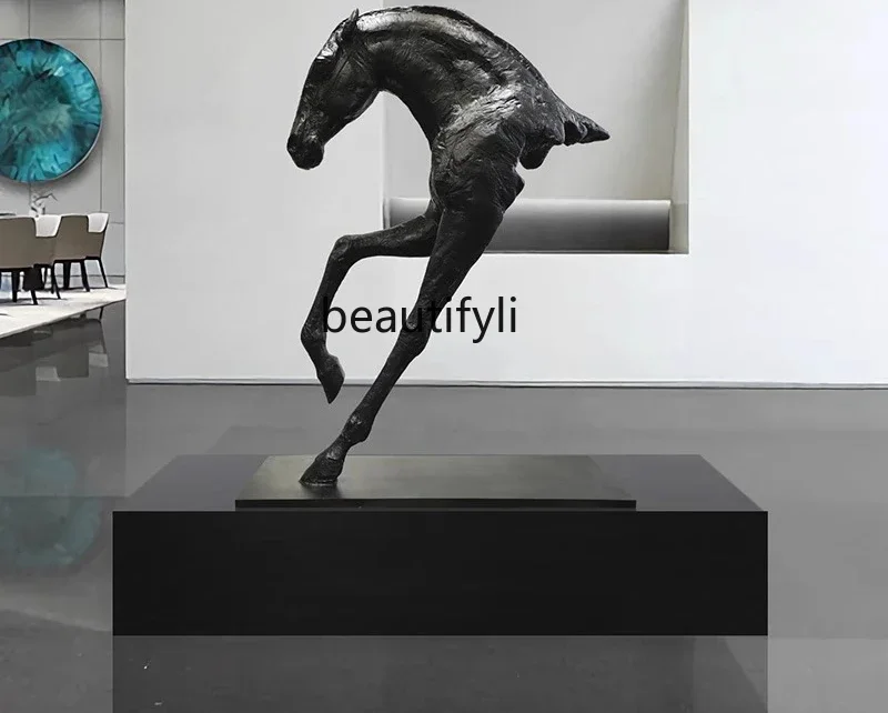 

ss1001 Horse head ornament, large floor-to-ceiling sculpture, sales office hall decoration, fiberglass handicraft decoration