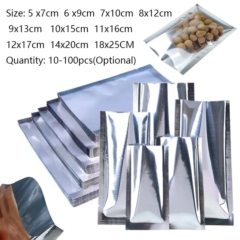 10/25/50/100pcs Aluminum foil yin-yang vacuum heat-sealed bag kitchen food supplies vacuum sealed storage bag household tool