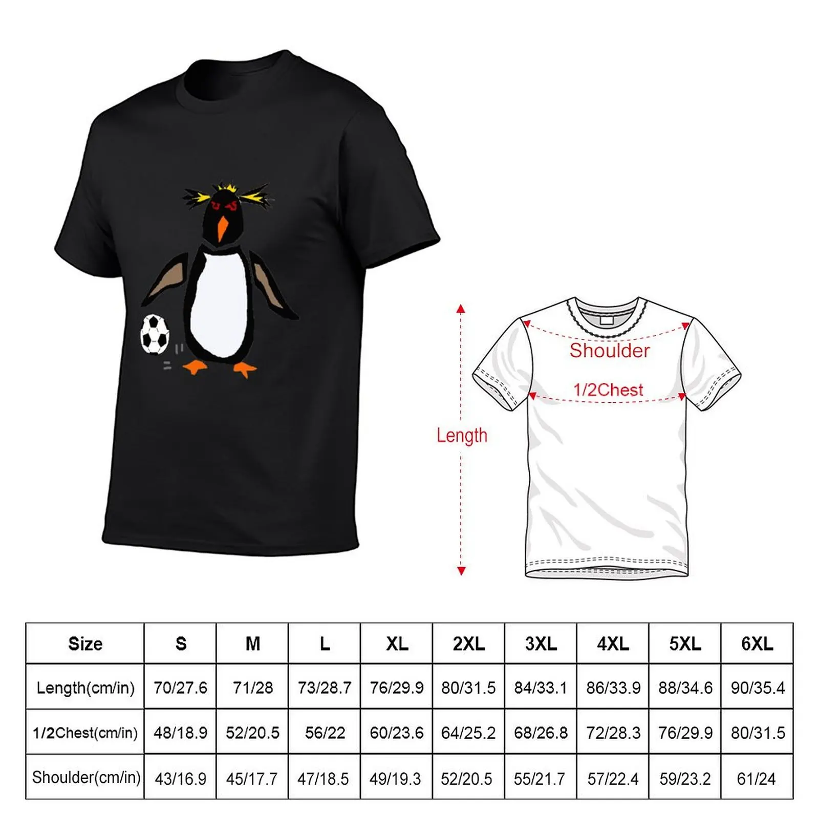 Funny Rockhopper Penguin Playing Football T-Shirt summer tops quick drying summer clothes mens graphic t-shirts