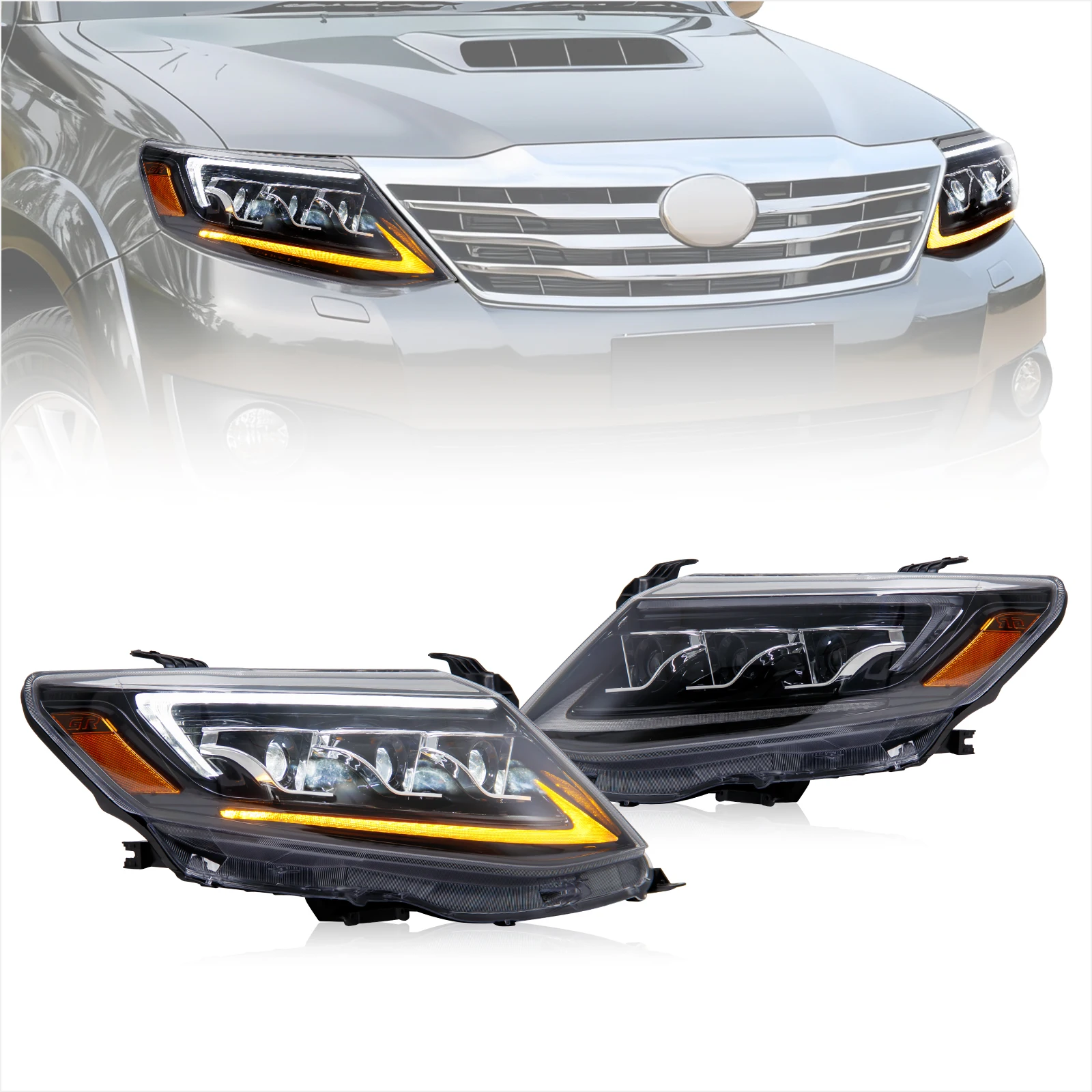 

Led Head Light for Toyota Fortuner 2011 2012 2013 2014 2015 Projector Head Lamp Led Headlight 12V DRL Assembly Car Accessories
