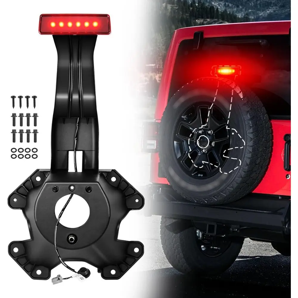 

Кронштейн держателя шин с 3-м высоким креплением стоп-сигналов и жгутом проводов, винты, совместимые с автомобильными шинами Jeep Wrangler JK 2007-2018 гг.