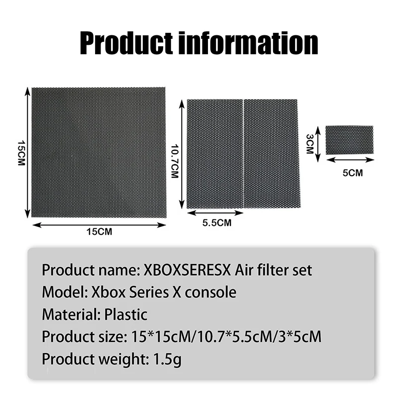 Anti-Poeira Tampa de PVC para Xbox Console, Filtro Anti-Poeira, Rede protetora, ventilador de refrigeração, Thumbstick Grip Caps, Acessórios, Novo