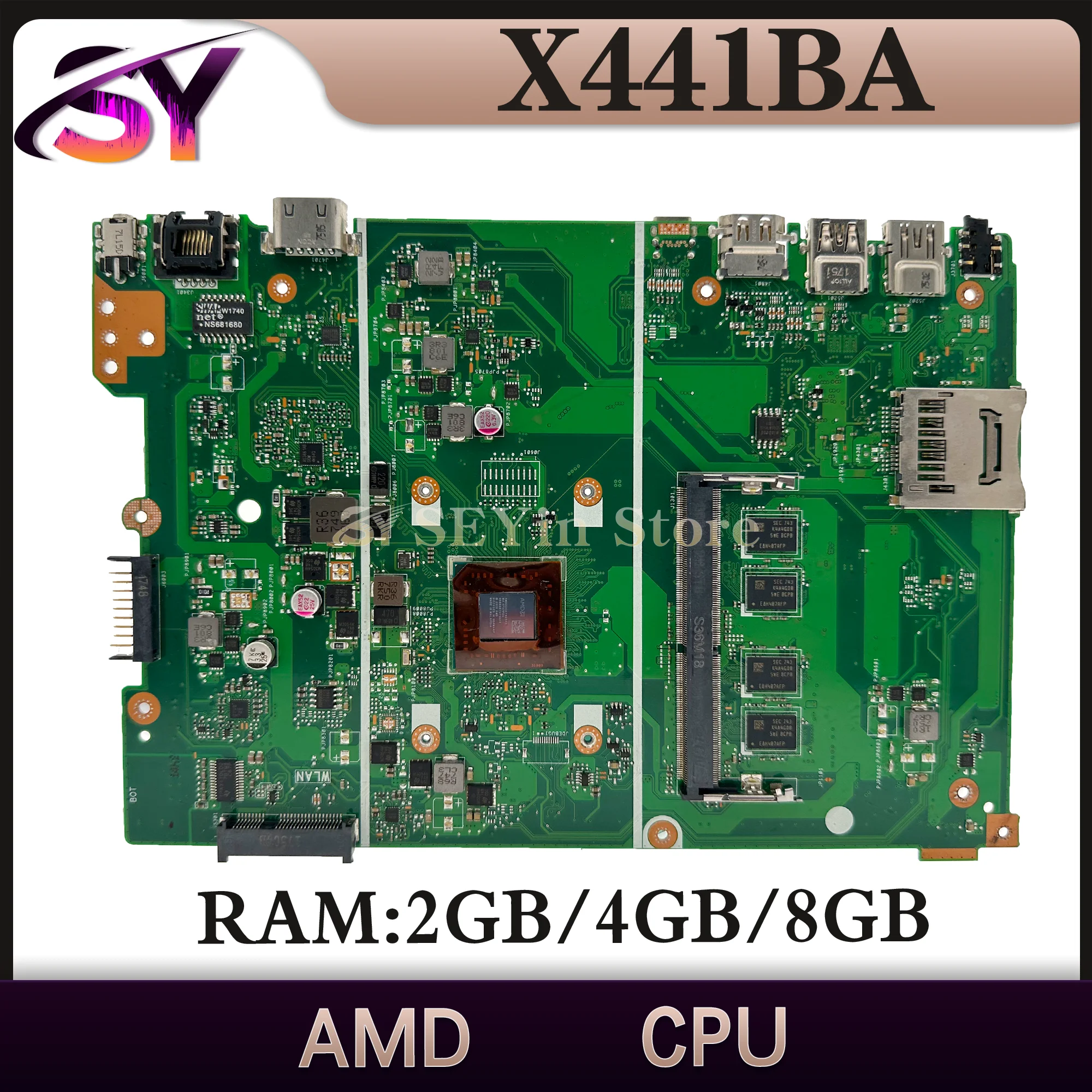 

X441B Mainboard For ASUS X441BA A441B K441B F441B Laptop Motherboard A6 A9 2G/4G/8G-RAM