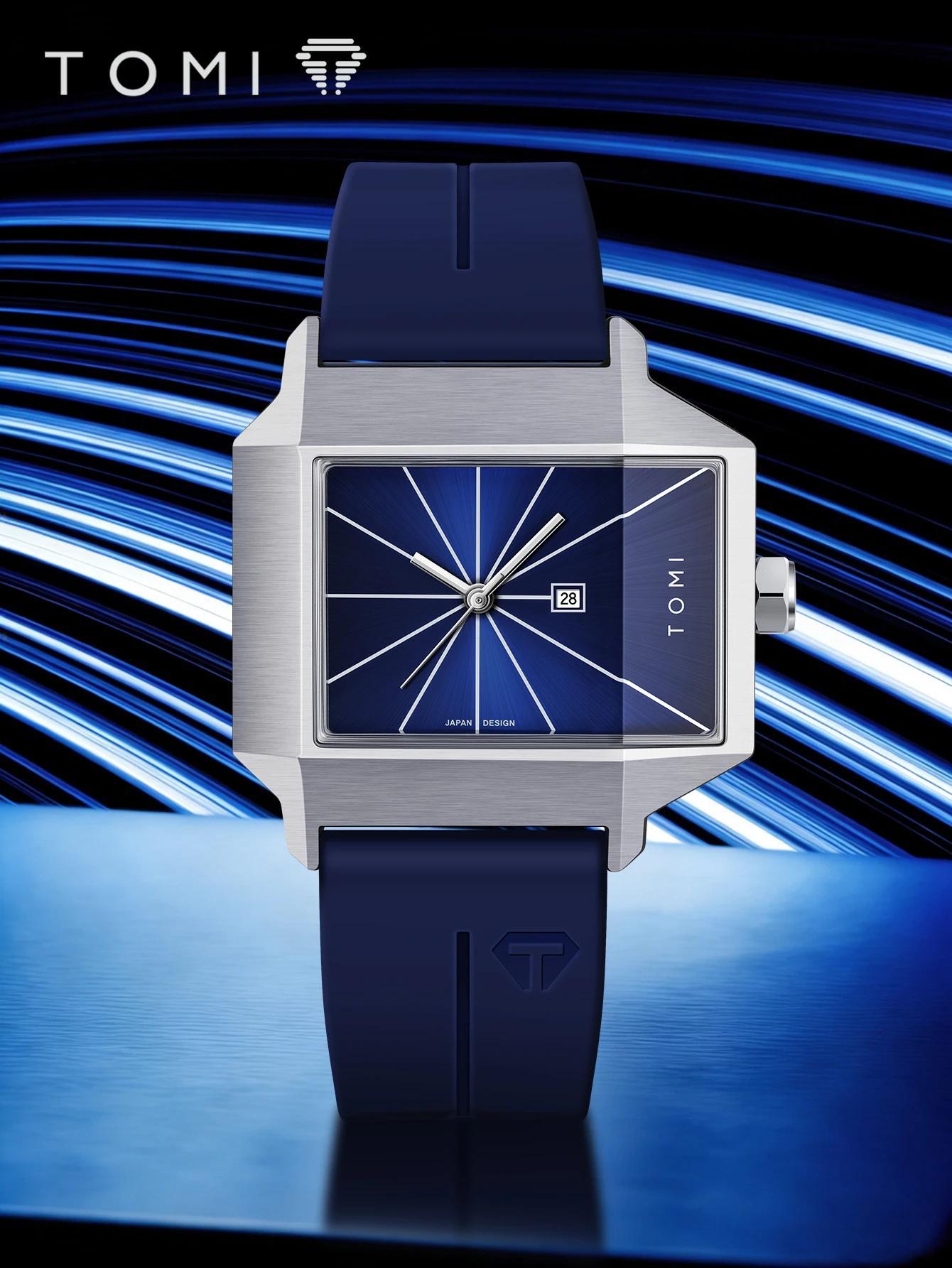 TOMI Schlichte Herrenuhr mit neuem Kalender, Quarz-Business-Mode-Armbanduhr, strukturiertes Herren-Geschenk – Detail 6