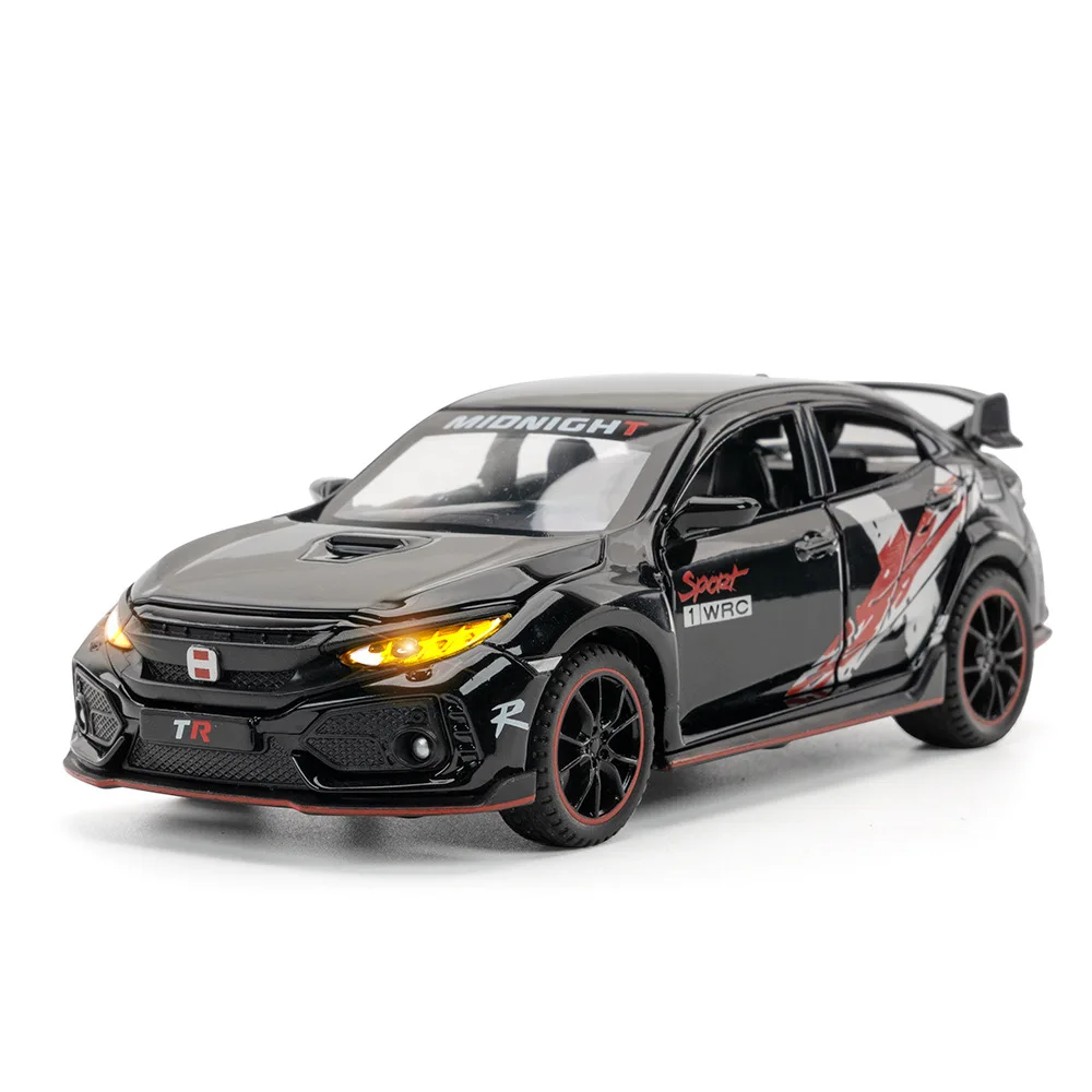 

1:32 CIVIC TYPE-R Alloy Car Model Diecasts & Toy Vehicles Metal Sports Car Model Sound and Light Collection Gift