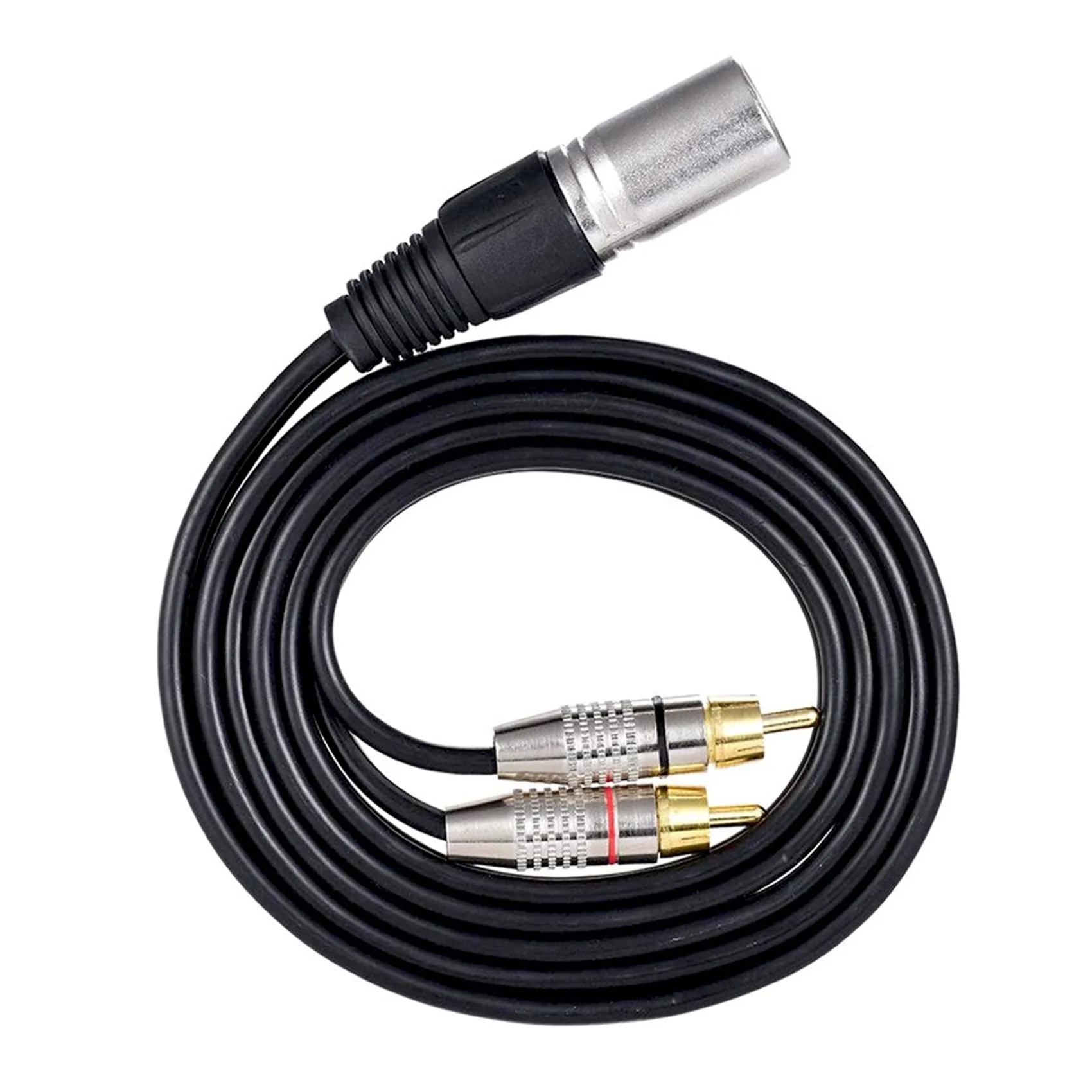 

1 XLR Male to 2 RCA Male Plug Stereo Audio Cable Connector Y Splitter Cord for Microphone Mixing Console Amplifier(1.5M)