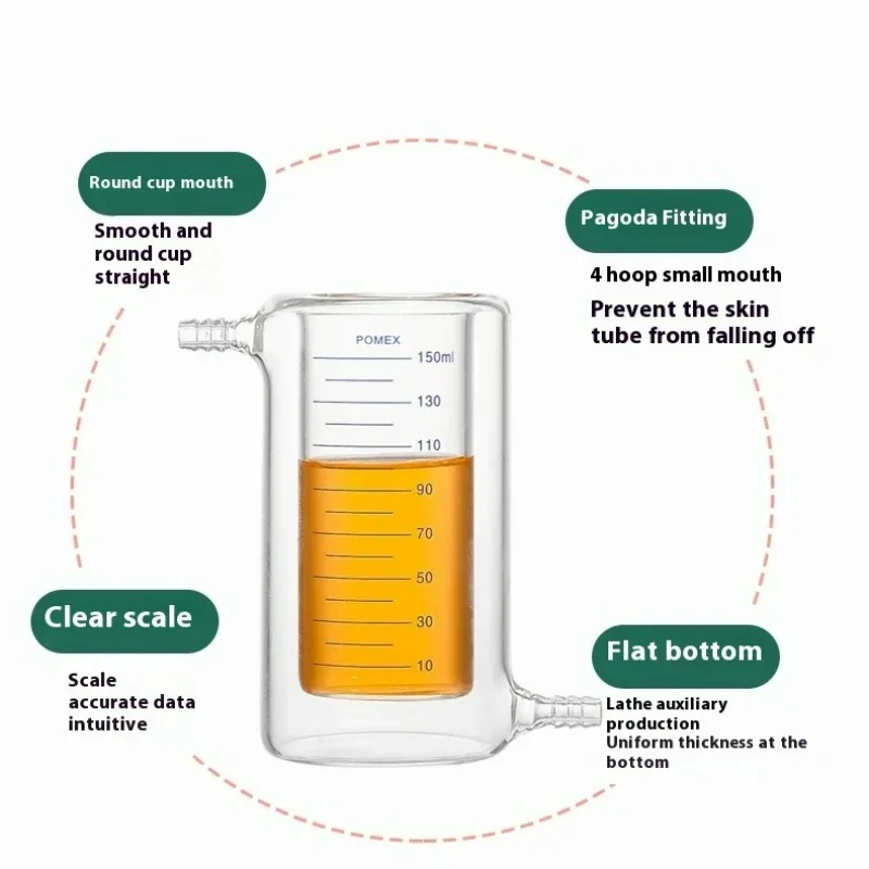10ml-1000ml Double-layer Jacketed Beaker High Borosilicate Glass Laboratory Jacketed Catalytic Reactor Experimental Beaker