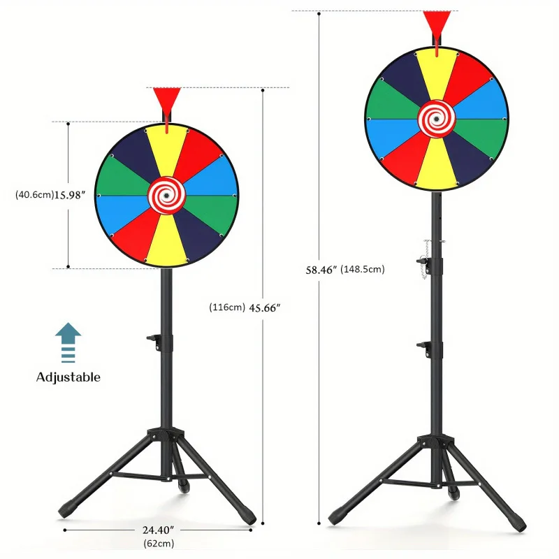 Portable Lucky Draw Prize Wheel with Tripod Stand for Carnival Party Events