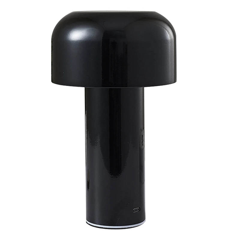 

1Set Mushroom Touch Table Lamp Bedroom Bar Desktop Decorative Atmosphere Lamp Night Light Rechargeable USB Black