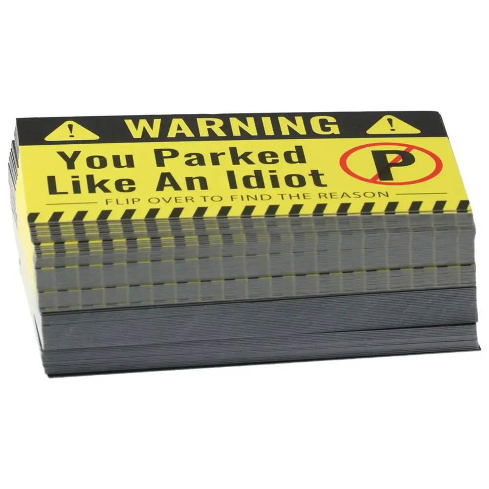 100 Pieces Funny Bad Parking Cards 3.5 x 2 Inches Cardboard Parking Cards with Multi Violation Reasons Parking Violation Cards