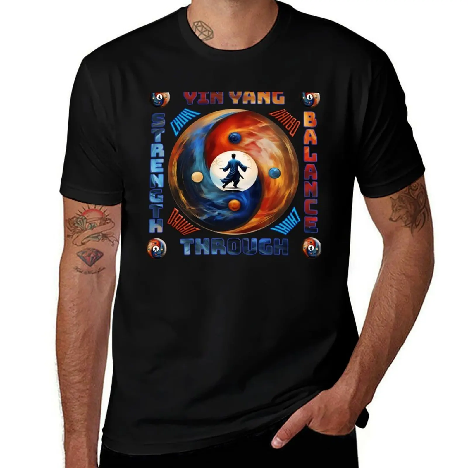 Yin Yang. Strength Through Balance T-Shirt Moisture Wicking Athletic T-Shirt