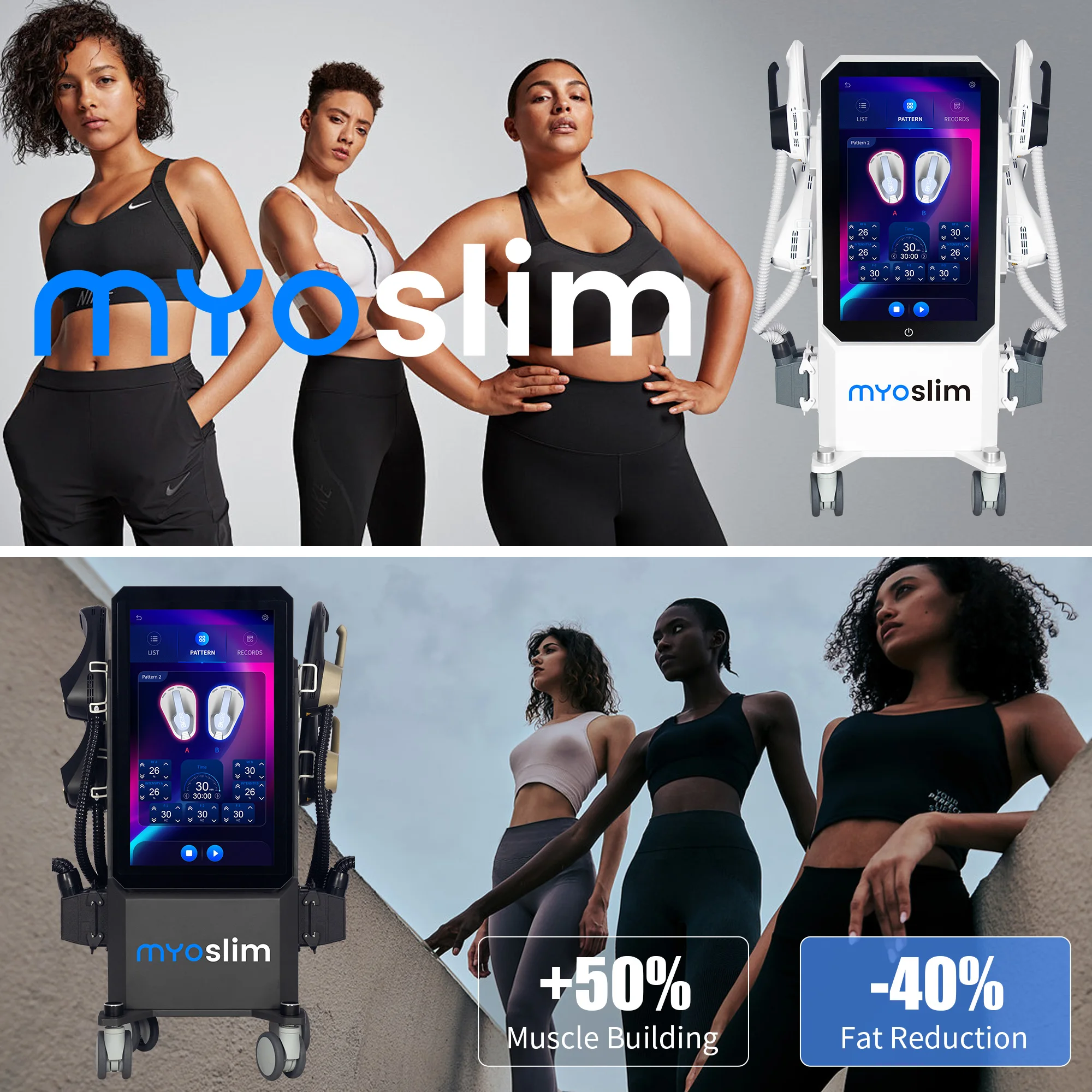 

MYOSLIM Upgraded Non-invasive Body Shaping Machine 5 Handle Electromagnetic Muscle Training Fat Reduction High-end Machine NEW