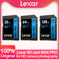Lexar SD Card 800X Pro 128GB 64GB 32GB Memory Card Classe 10 3D 4K V30 Video High Speed Capacity UHS-I 150MB/s Card for Camera