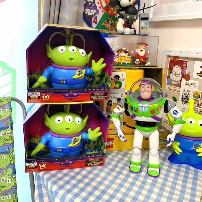 

Genuine Disney Toy Story Toys: Movable Glowing Conversational Figurines, 33cm Buzz Lightyear Spacecraft Sound Model, Woody & Sli