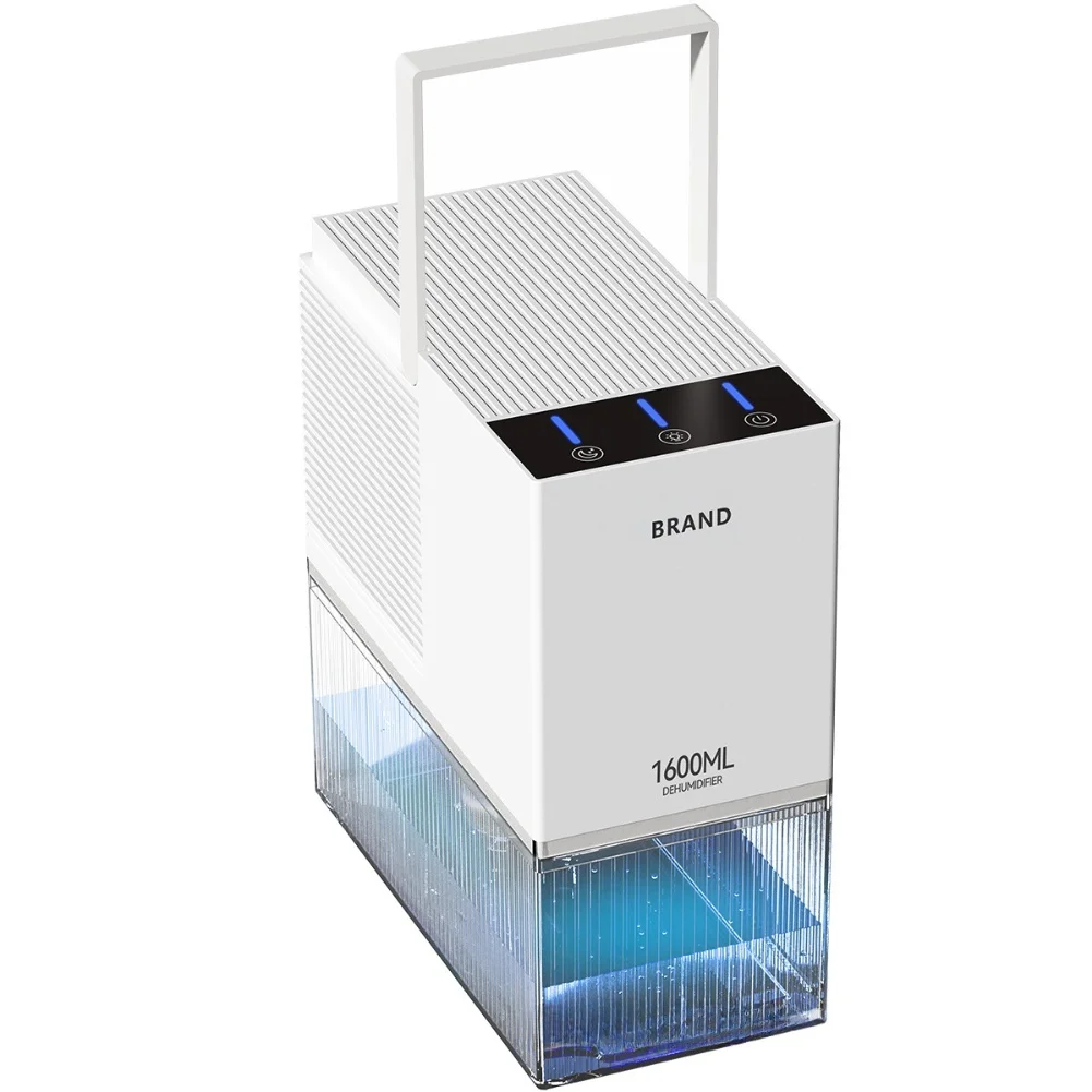 Electric Dehumidifier with Enhanced Airflow Quiet Operation 1 Liter Per Day Moisture Removal Energy Saving for Small Spaces